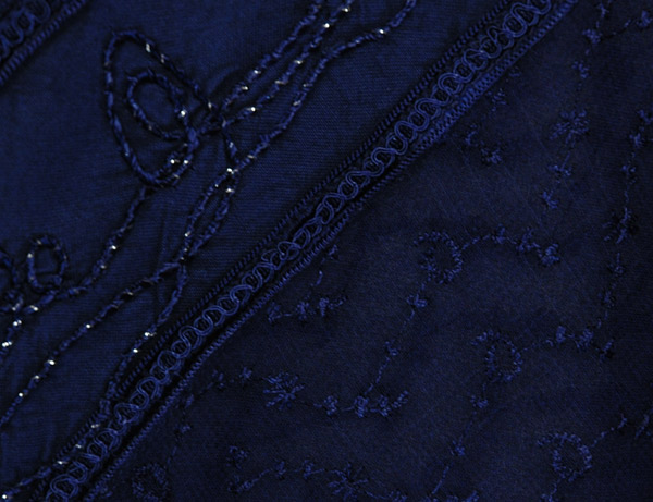 Dark Blue Renaissance Skirt with Glitter Embroidery