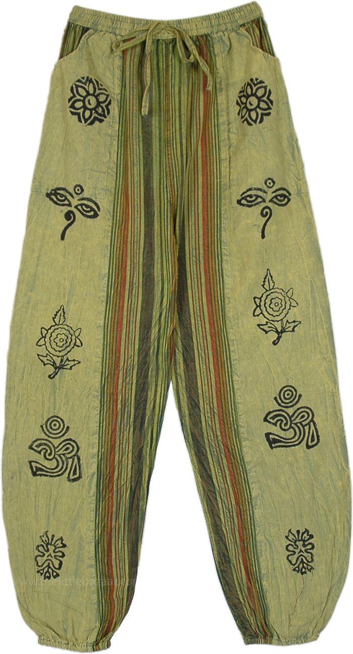 Green Boho Hippie Harem Pants Men | BohoClandestino Wholesale