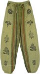Pistachio Green Block Printed Bohemian Harem Pants