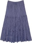 Floral Printed Kashmir Blue Cotton Wrap Around Skirt