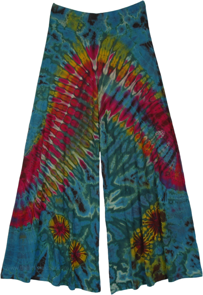 Deep Ocean Tie Dye Soft Palazzo Pants