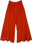 The Orange Terrace Wide Leg Shirred Waist Palazzo Pants