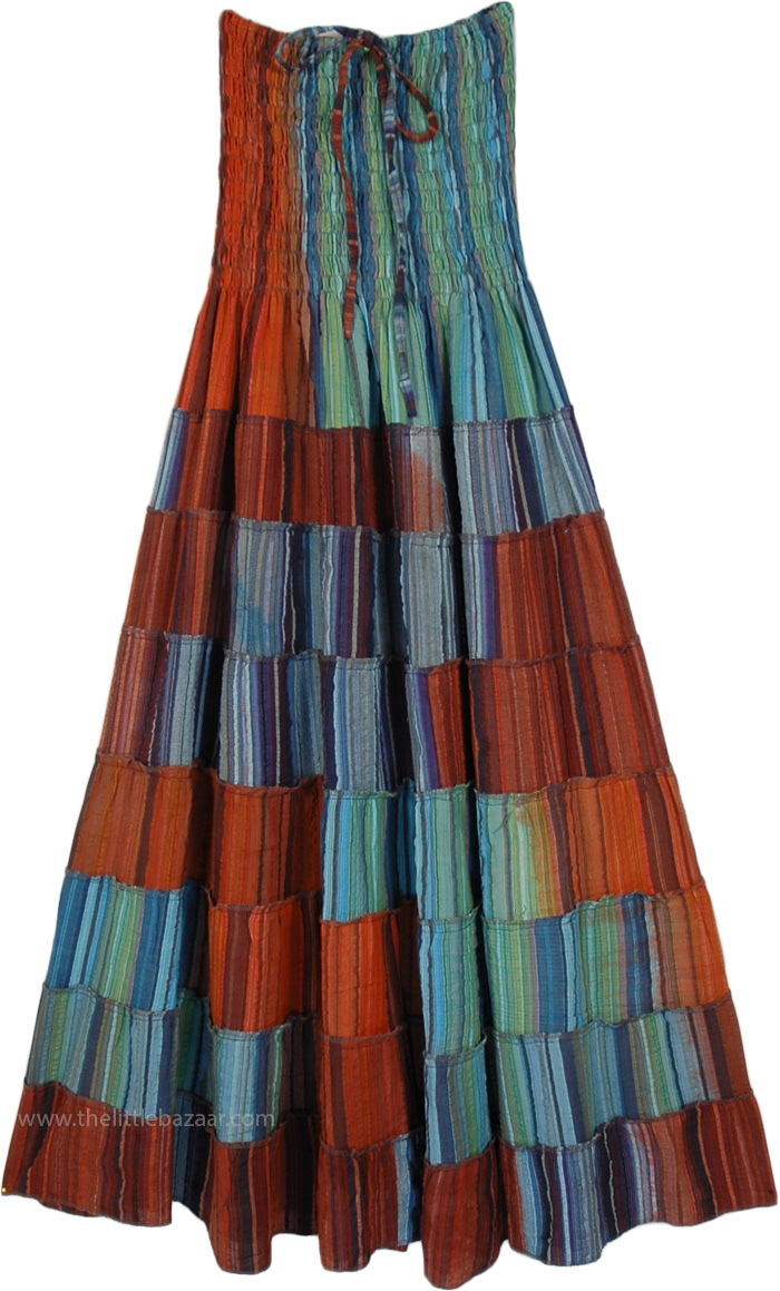 The Darjeeling Beauty Long Skirt Dress with Smocked Waist