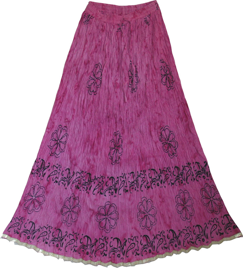 Hibiscus Pink Ladies Skirt  