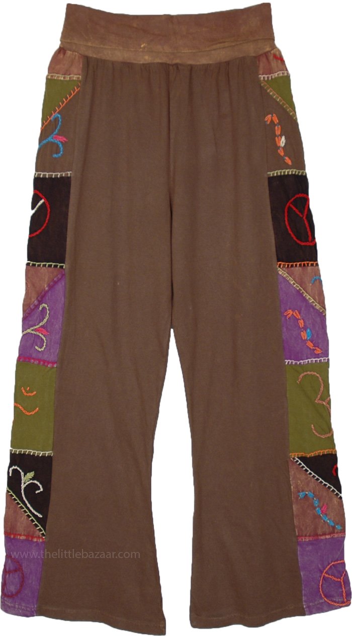 Shaggy Hippie Side Patchwork Knit Pants