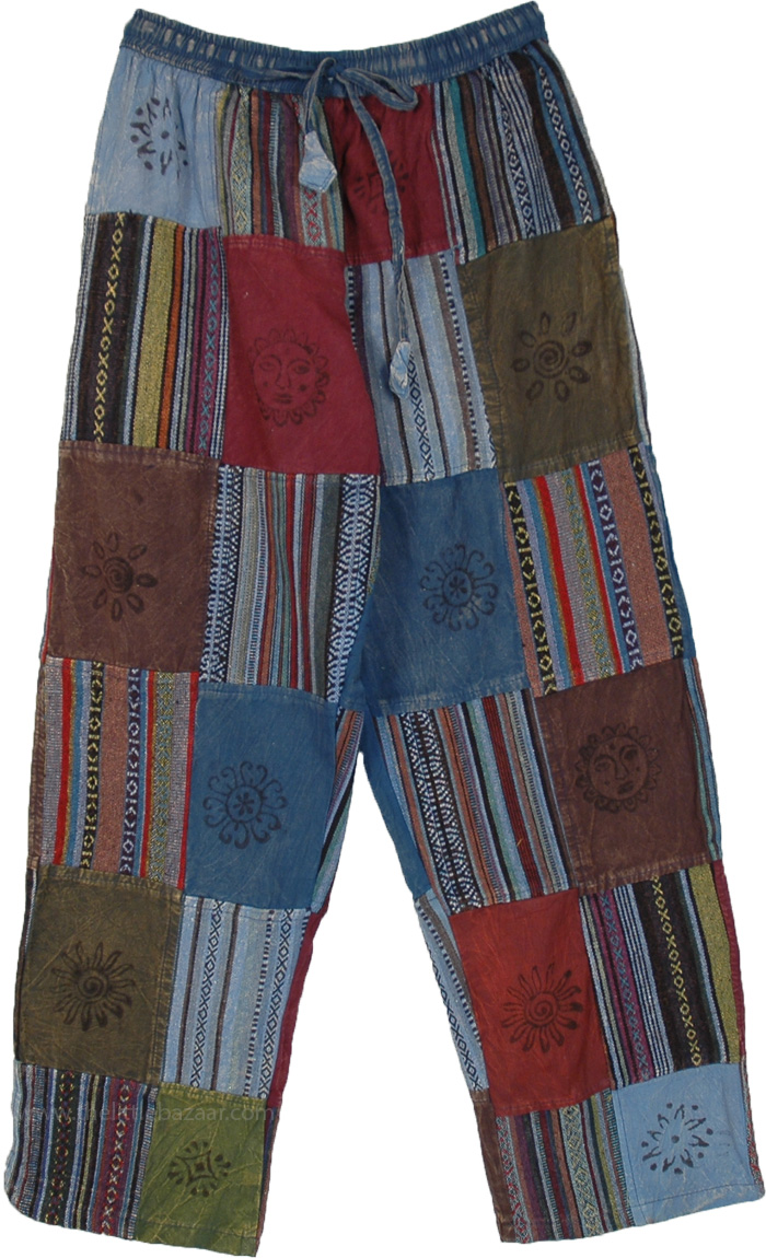 Himalayan Adventures Patchwork Hippie Tribal Lounge Pants