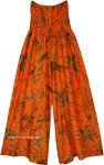 Dark Semi Sheer Cotton Orange Pants with Flare [9516]