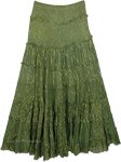 Moroccan Mint Tinsel Cotton Ombre Green Skirt