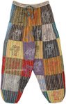 Multi Patchwork Butterfly Mushroom Yoga Trouser