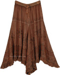 Western Style Brown Rodeo Skirt with Embroidery [9561]