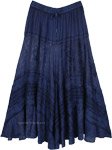 Classic Beauty Womens Blue Rayon Long Skirt [9572]