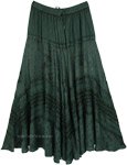 Classic Beauty Womens Green Rayon Long Skirt [9573]