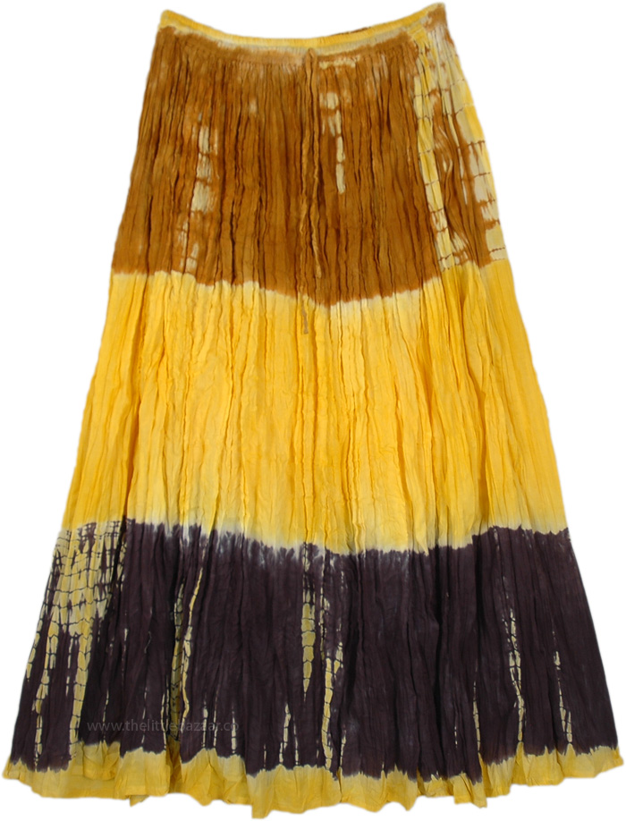 Hope and Grace Yellow Tie Dye Cotton Skirt