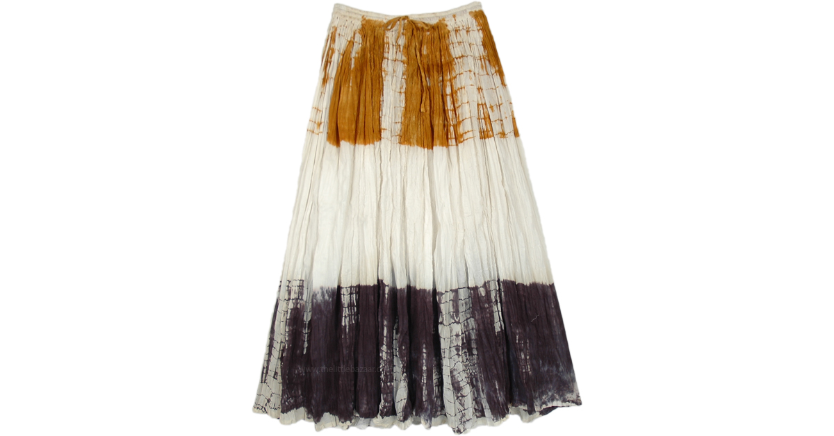 Peace and Strength White Tie Dye Cotton Skirt | White | Tie