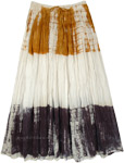 Crinkled Cotton White Tie Dye Skirt [9576]
