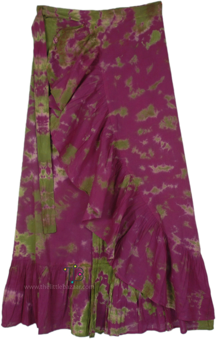 Purple Valley Cotton Frills Wrap Skirt