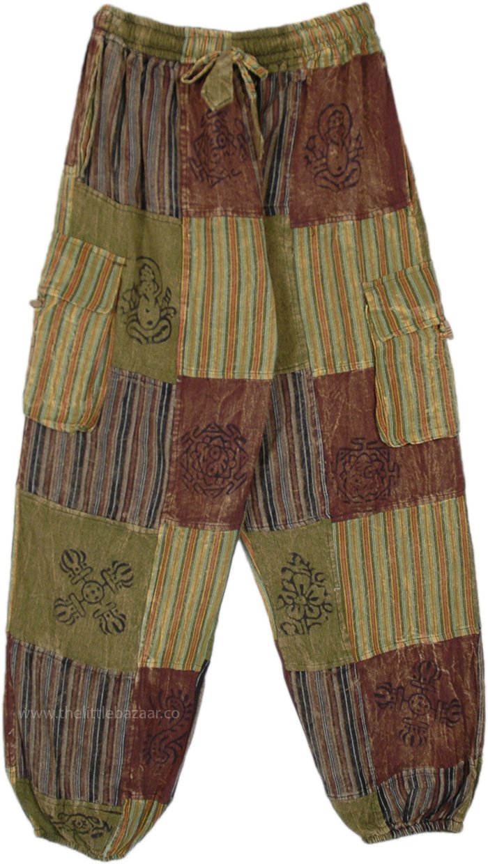 Brown Cotton Saruel Pants for men   – Hippie Pants