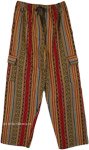 Eastern Bohemian Heavy Cotton Material Unisex Trousers with Unique Geometric Pattern [9642]