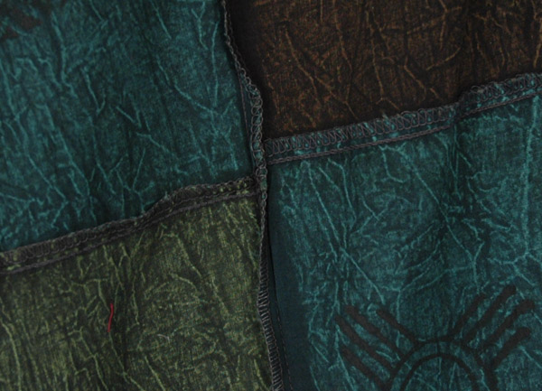 Luster Patchwork Harem Pants with Flexible Waist