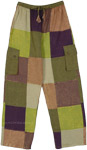 Unisex Comfort Fit Green Purple Pants in Cotton  [9686]