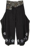 Cotton Boho Chic Summer Split Pants in Black [9742]