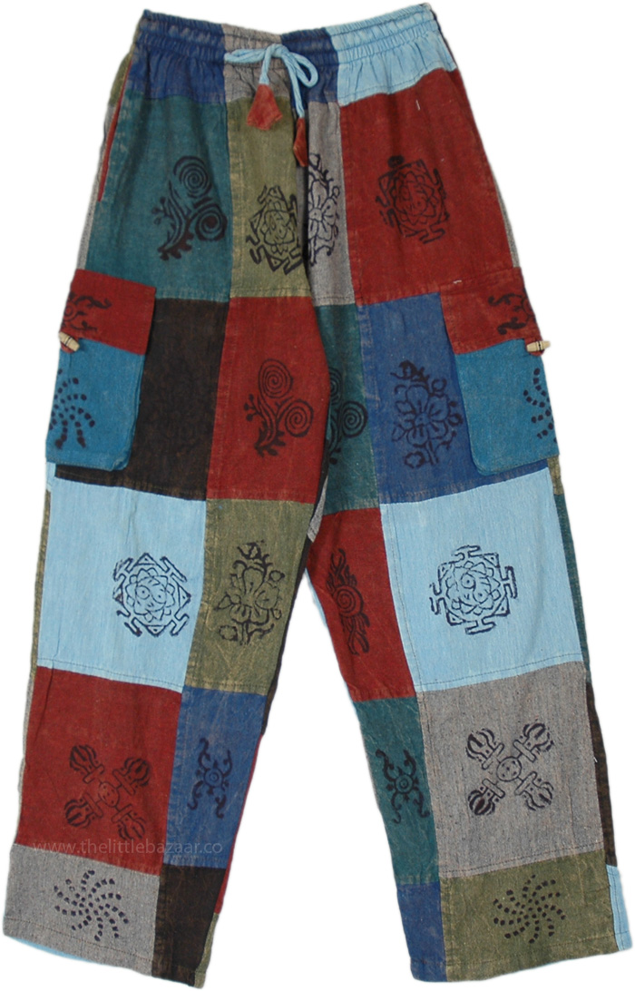 Portuguese Patchwork Pants with Hippie Stamps