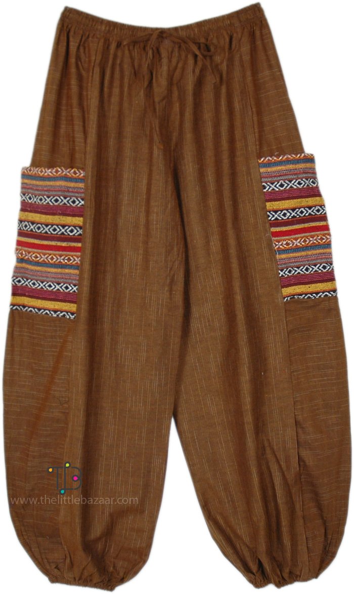 Assisi Brown Harem Pants with Hippie Pockets
