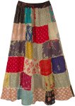 Fairy Soul Mixed Patchwork Maxi Skirt with Dori