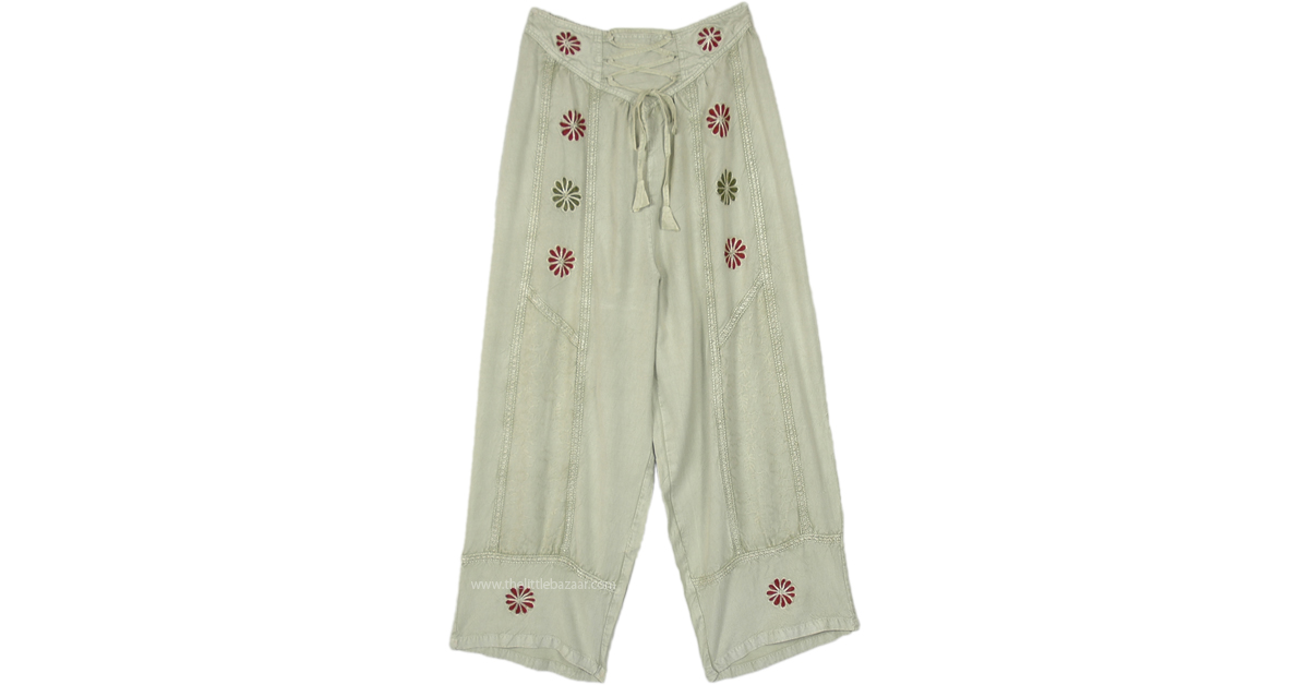 Women's Pistachio Green Wide Leg Pants - 22Y017283R61
