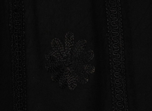 Corset Waist Embroidered Western Black Pants