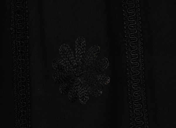 Corset Waist Embroidered Western Black Pants | Black | Split-Skirts ...