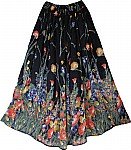 Floral Gypsy Black Skirt