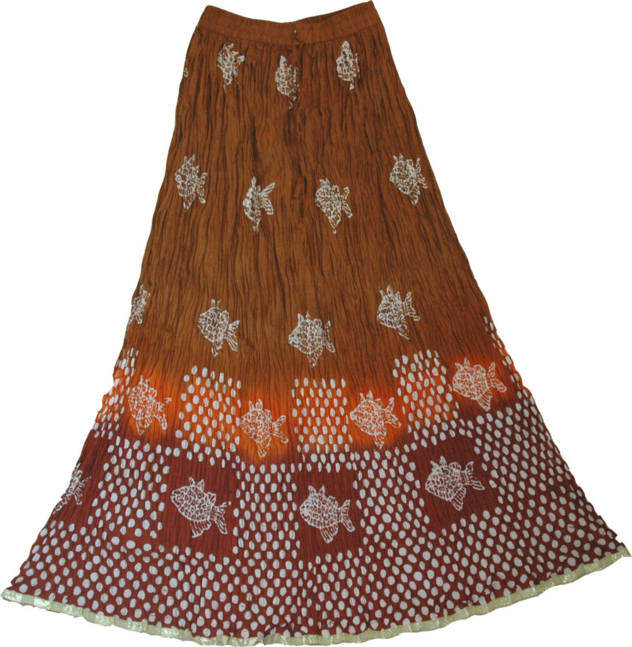 Sanganeri Wrap-Around Mini-Skirt with Printed Motifs | Exotic India Art