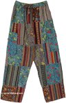Boho Shroom Pants with Assorted Patchwork and Motifs [9880]