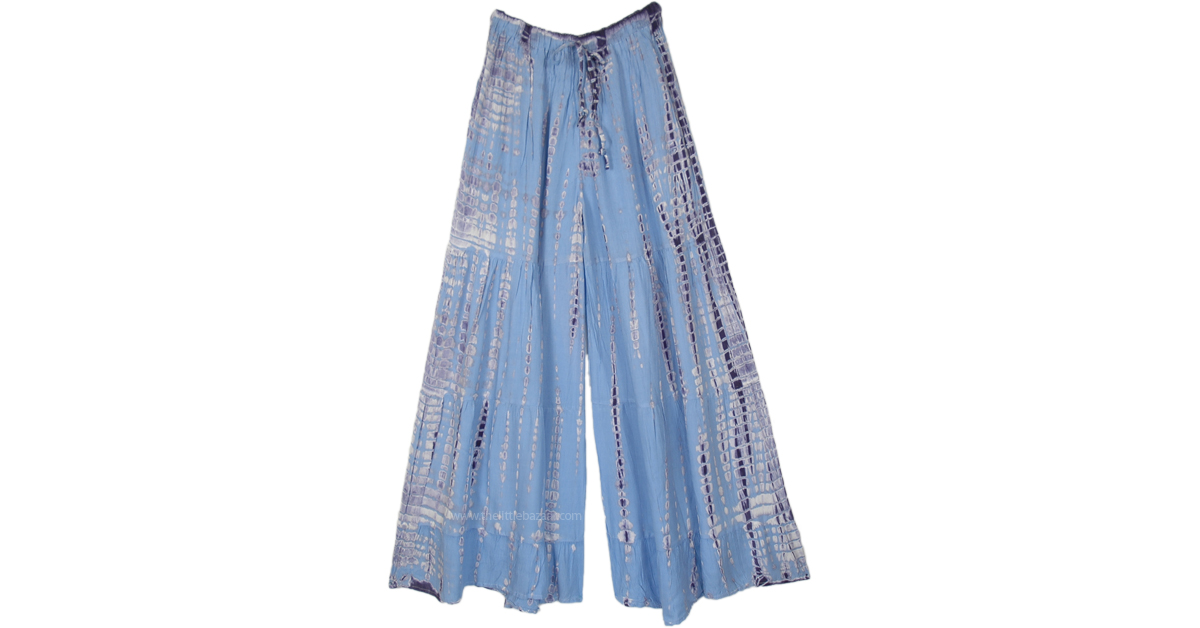 Coolant Sky Blue TieDye Split Skirt Pants | Blue | Split-Skirts-Pants ...