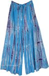 Deep Wave Blue TieDye Split Skirt Pants