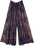 Dark Blue Hippie Tiedye Pants with Drawstring [9893]
