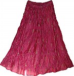 Fuschia Pink Shiny Summer Skirt