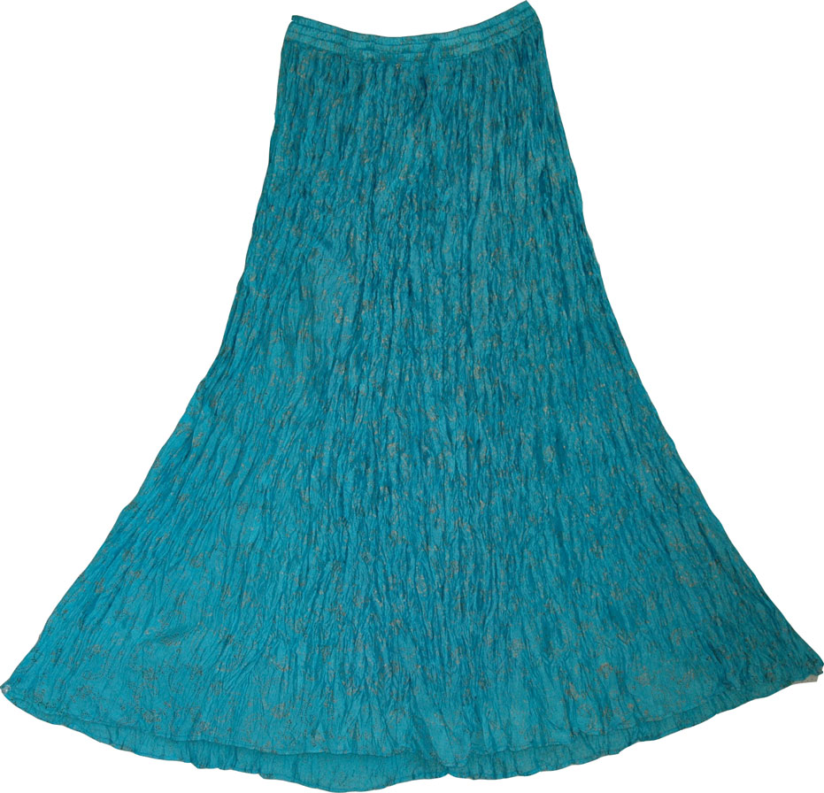 Womens Long Skirt in Blue Chill