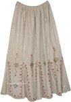 Desert Sand Skirt with Floral Embroidered Motifs [9955]