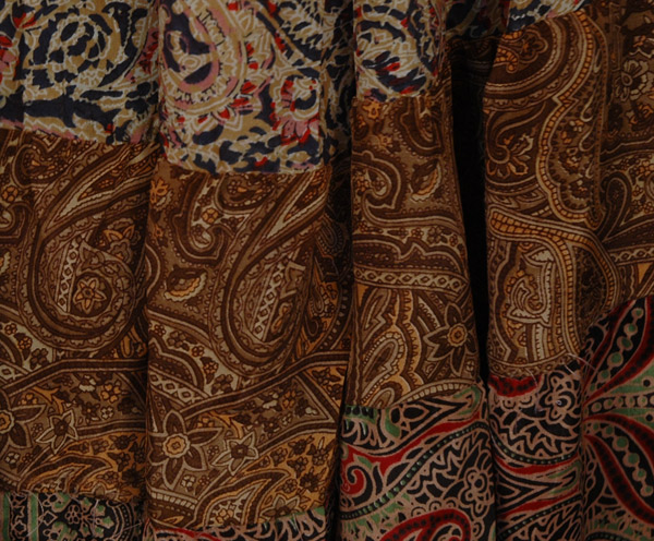Brown Siesta Multi Panel Maxi Long Skirt