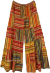 Citrus Bright Bohemian Patchwork Cotton Pants