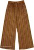Spice Box Striped Cotton Straight Leg Pants