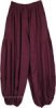 Aubergine Solid Rayon Harem Trousers