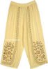 Sunny Yellow Boho Embroidered Slit Pants