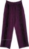 Plum Paradise Velvet Trimmed Embroidered Pants