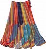Spiral Cut Fiesta Flowy Rainbow Cotton long Skirt