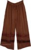 Rustic Earth Velvet Accent Palazzo Pants