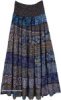 Port Gore Navy Patchwork Boho Tiered Skirt Dress