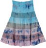 Danube Blue Cotton Wrap Around Short Skirt